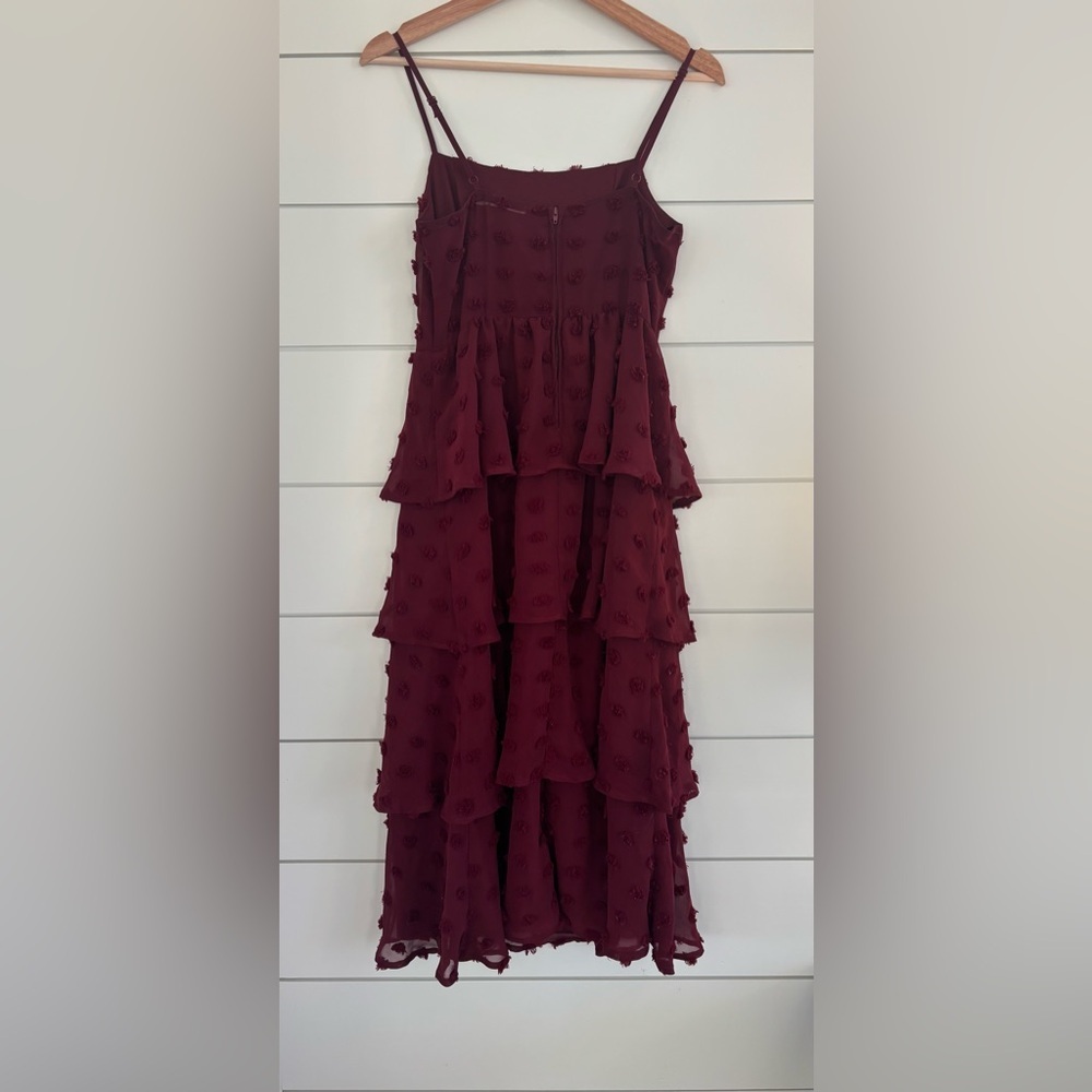 Mi Ami Danny Tiered Clip Dot Midi Dress - Picture 5 of 5